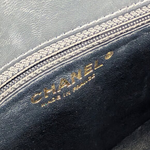 Chanel Two Tone Gray Navy Large Double Flap Bag - Picture 13 of 16